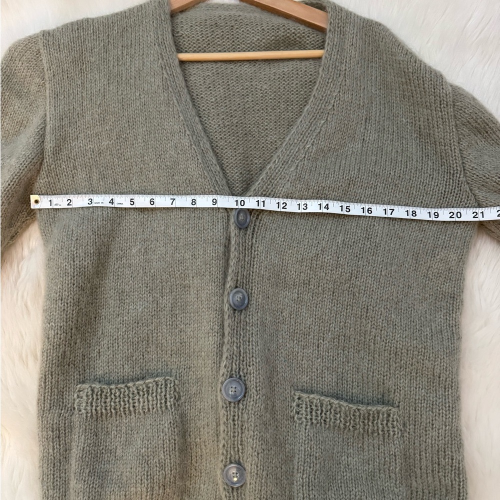Fuzzy Unisex Mohair Angora Blend Kurt Cobain Cardigan - Picture 2 of 6